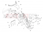 Rear cover - Splash guard - Piaggio BV 350 4T 4V ie E3 ( USA / CA ) 2014