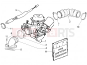 Carburettor, assembly - Union pipe - Piaggio Fly 125 2006