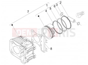 Cylinder-piston-wrist pin unit - Piaggio Fly 150 2008