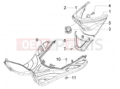 Central cover - Footrests - Piaggio Fly 50 2T 2010