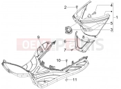 Central cover - Footrests - Piaggio Fly 50 4T 2005
