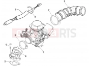Carburettor, assembly - Union pipe - Piaggio Liberty 150 2008