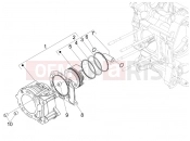 Cylinder-piston-wrist pin unit - Piaggio MP3 125 YOUrban ERL 2012