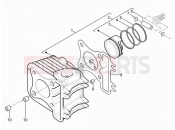 Cylinder-piston-wrist pin unit - Piaggio Typhoon 125 4T 2V 2011