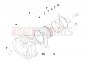 Cylinder-piston-wrist pin unit - Piaggio X Evo 125 2012