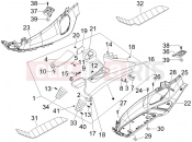 PIAGGIO X8 400 ie Central cover - Footrests