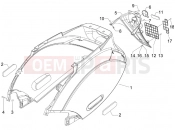 Rear cover - Splash guard - Piaggio Zip 100 4T 2010