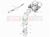 Carburettor, assembly - Union pipe - Derbi Boulevard 100 4T 2011
