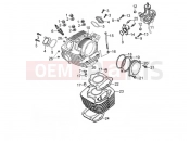 DERBI ETX 150 CYLINDER HEAD ASSY/CYLINDER ASSEMBLY
