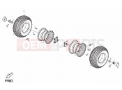 DERBI QUAD DFW 50 Rear wheel