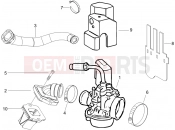 gilera 2007 Stalker 50 Special Edition Carburettor, assembly - Union pipe