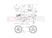 Decals(Green) - Kawasaki NINJA 250R (EX250KCF) 2012