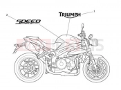 Decals 657552 - Triumph SPEED TRIPLE 461332 > 735437 2011
