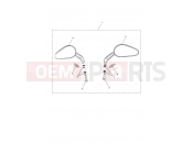 Triumph 2016 STREET TWIN Teardrop Mirrors, Cast, Chrome
