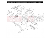 Harley-Davidson 2007 SOFTAIL HERITAGE SOFTAIL CLASSIC  - FLSTC REAR FENDER, SUPPORTS, LICENSE PLATE BRACKET - FXSTD