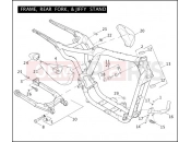 Harley-Davidson 2007 SPORTSTER NIGHTSTER  - XL1200N FRAME, REAR FORK, & JIFFY STAND