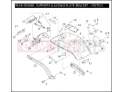 Harley-Davidson 2005 SOFTAIL FAT BOY SHRINE  - FLSTFI SHRINE REAR FENDER, SUPPORTS & LICENSE PLATE BRACKET - FXSTD/I