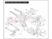 Harley-Davidson 2004 SPORTSTER SPORTSTER 1200 CUSTOM  - XL1200C FRAME, REAR FORK, & JIFFY STAND
