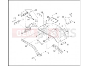 Harley-Davidson 2003 CVO/CUSTOM CVO SOFTAIL DEUCE  - FXSTDSE REAR FENDER, SUPPORTS & LICENSE PLATE BRACKET