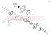 DUCATI Panigale V2 Troy Bayliss Rear wheel spindle