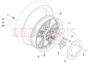 Rear wheel - Piaggio Beverly 400 ie Tourer 2010