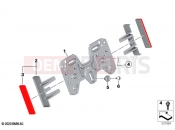 Number plate baseplate, reflectors - BMW Motorrad F 900 R A2 25 (0K91) 2024