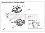 UPPER @^ LOWER CRANKCASE ASSY - E01-1 - CFMOTO 450 SR S (CF400-9F [EU5] ) 2023